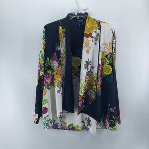 citron santa monica cardigan top women size medium floral